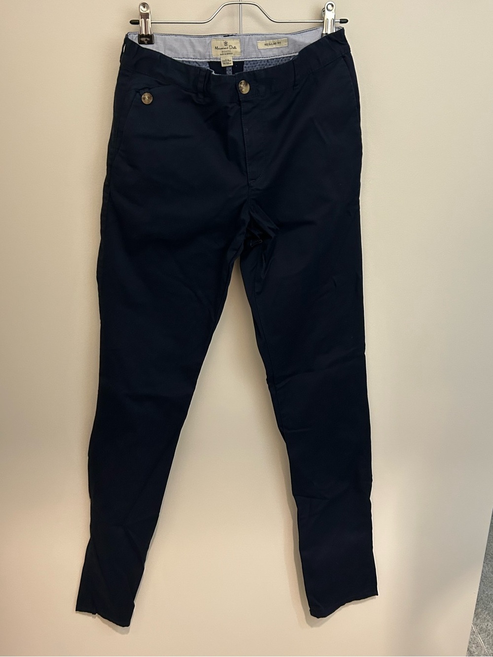 Massimo Dutti Navy and Light Blue Striped Waistband Shorts